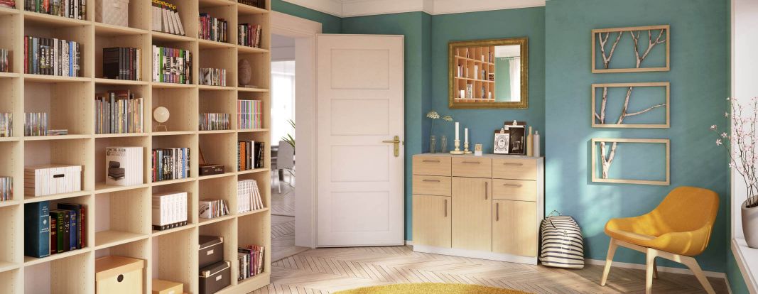 smalle commode op maat en bijpassende open kast