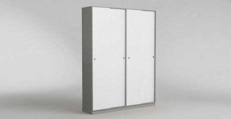 Hoge kast met 4 schuifdeuren