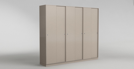 Hoge kast met 6 schuifdeuren